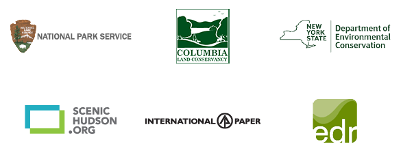 Logos of Environmental Science and Policy internship locations: National Parks Service, Columbia Land Conservancy, New York State Department of Environmental Conservation, Scenic Hudson, International Paper, and Environmental Design & Research.