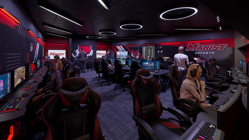 Rendering of the new Marist University Esports facility now under construction.