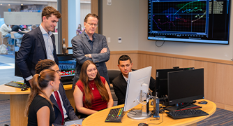 image of students in marist's investment center