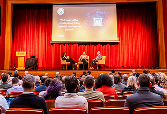 Image of Hudson Valley Artificial Intelligence Summit in the Nelly Goletti Theatre.