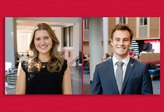 Image of Mackenzie Carey ’26 and Benjamin Cook ’26 have been awarded prestigious Fulbright U.S. Student grants. Photos by Nelson Echeverria/Marist University.