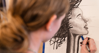 image of student drawing