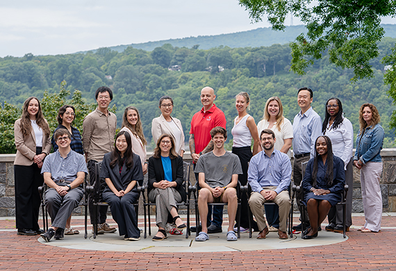 Image of new Marist faculty gathered outside Hancock Center