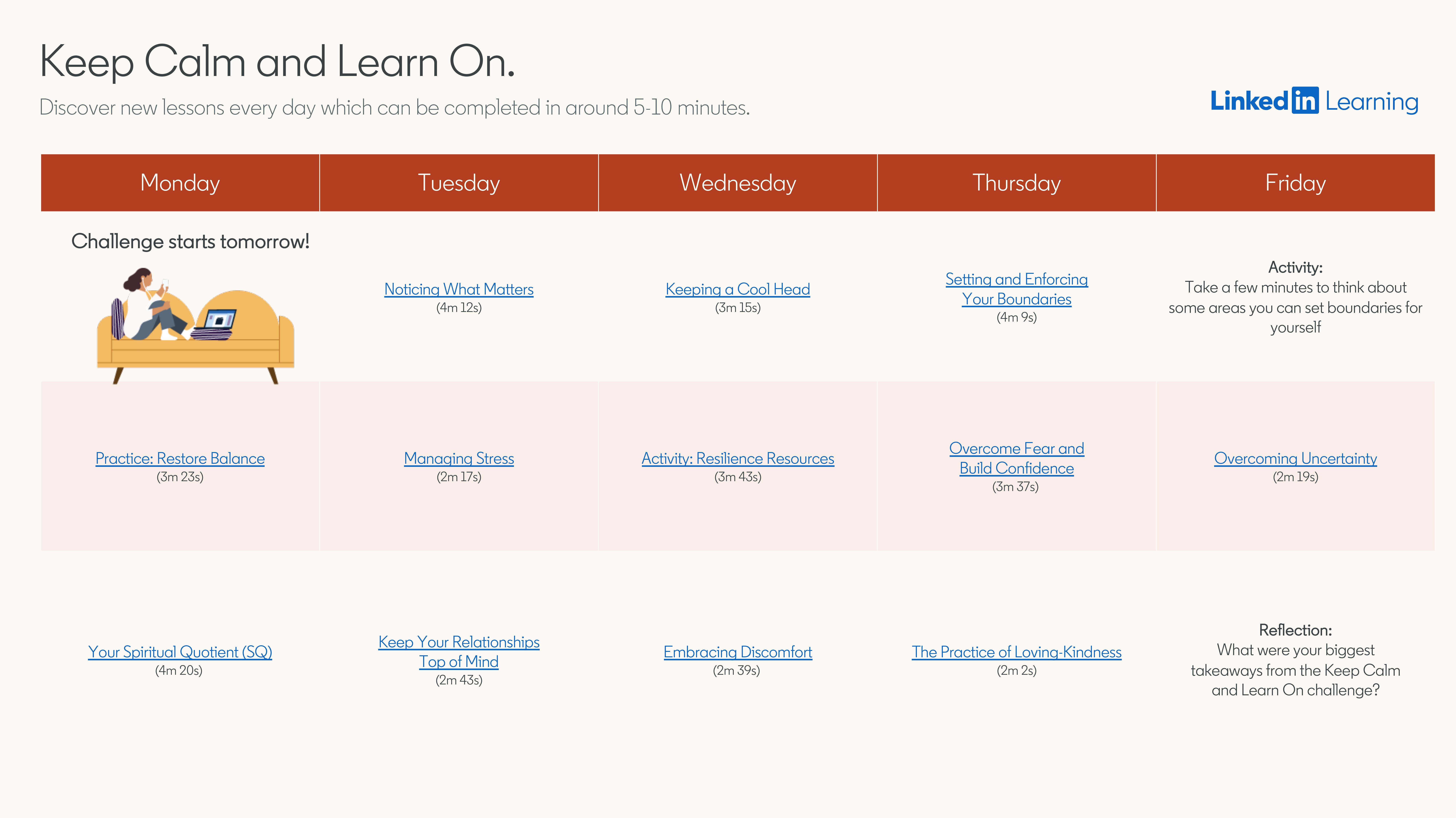 Monthly Micro Learning Calendar