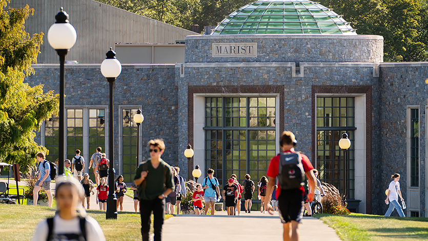 Image of students walking on campus.