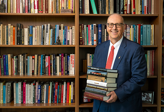 Dean Lamb in his new Dyson Center office. Photo by Carlo de Jesus/Marist College. 