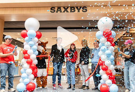 Image of Saxbys ribbon cutting with 