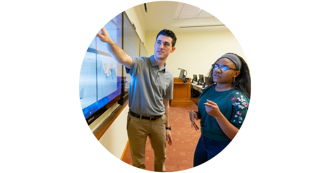 Image of students in security operations center.