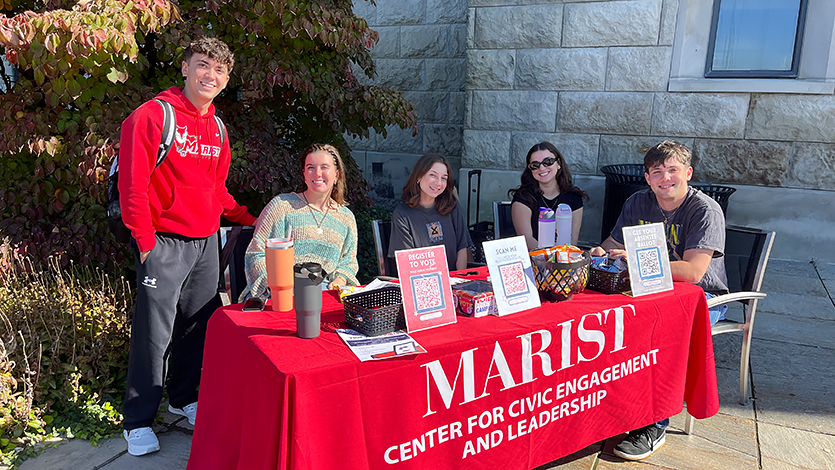 Image of students in the MaristVOTES initiative.