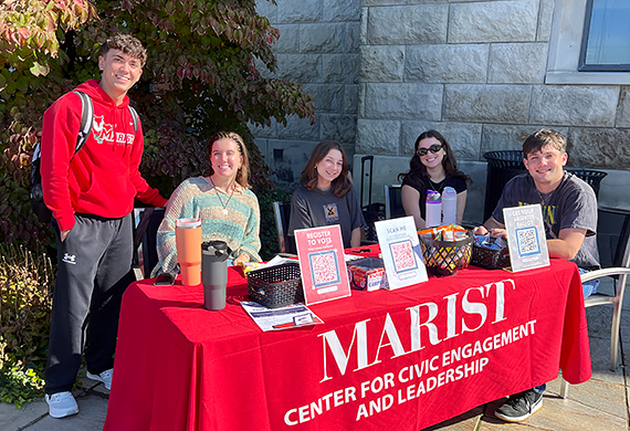 Image of students in the MaristVOTES initiative.