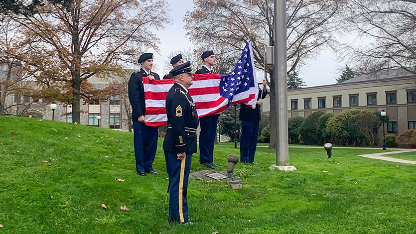 Image of Veterans Day Flag Raising Ceremony on November 10, 2023.