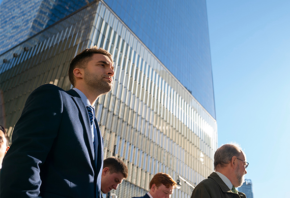 Marist student walking in Manhattan