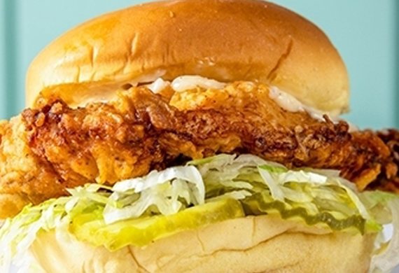 Image of a crispy chicken sandwich.