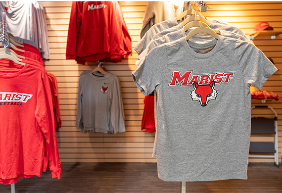  An image of grey marist shirt at pro shop