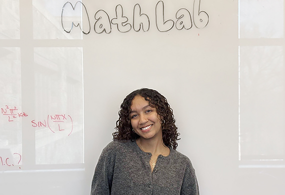 Isabella Garcia in the Math Lab in the Hancock Center. Photo by Lauretta Russell '26.