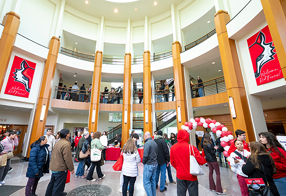 Image of Admitted Student Day inside the Rotunda in 2024.