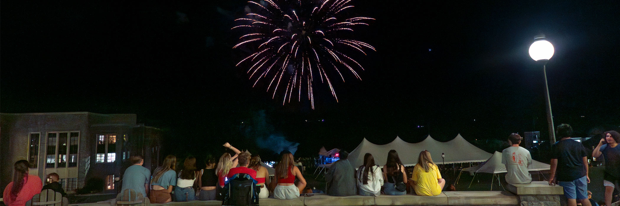 Image of fireworks at the annual community block party that begins the academic year.