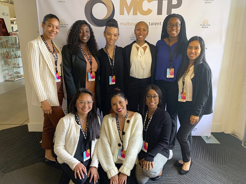 Students at the Pipeline event in Atlanta. Top (L to R): Aliyah Wilson ‘21, Emily Cacho ‘20 , Sydia Fraguada ‘20 , Kayla Dixon ‘22, Amanda Guy ‘20, Dania Rodriguez ’22. Bottom (L to R): Emma LeMay ‘20, Alyssa Dancel ‘21, Tamaya Nelson ’20.