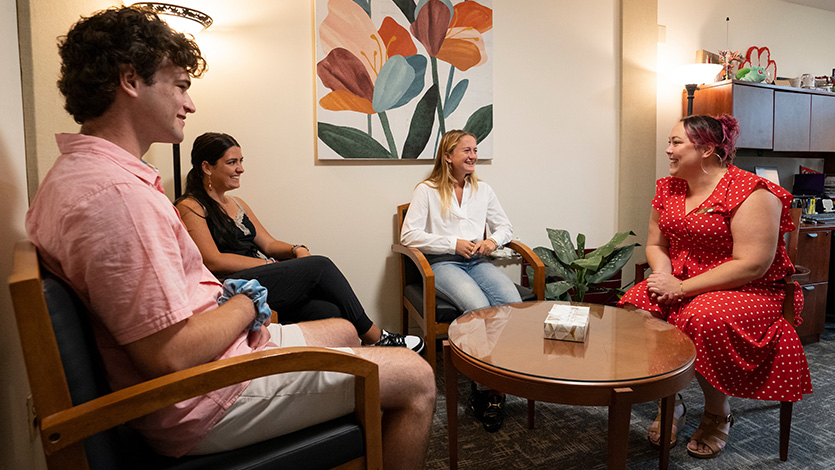 Image of students at counseling center