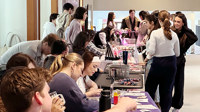 Marist students celebrate P.S. I Love You Day 2024 in the Murray Center.  