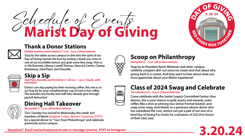 Day of Giving schedule.