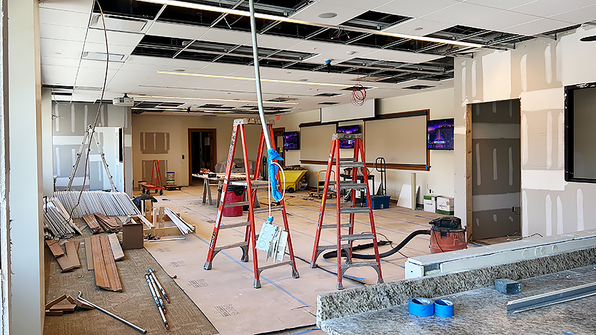 Image of Marist Poll office during renovation.