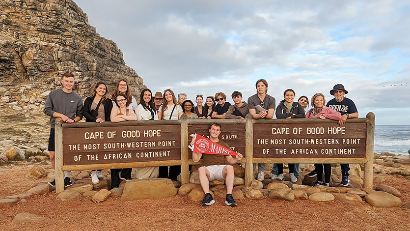 Image of Marist students at the Cape of Good Hope.