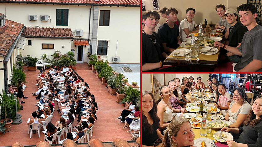 Image of students enjoying the start of the academic year in Florence.