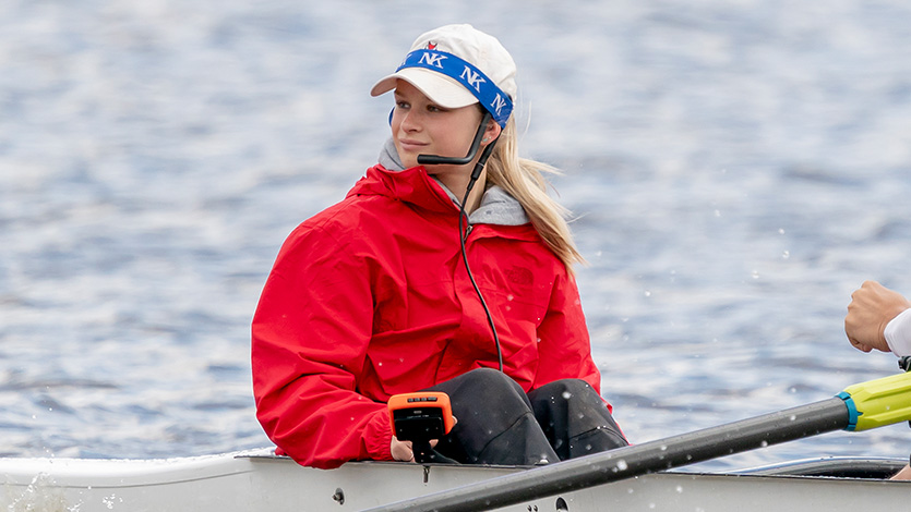 Image of Allie Bohenko rowing at Marist.