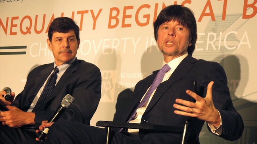 Image of David Woolner at Ken Burns event