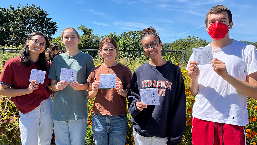 Image of students in the Marist Community Garden.