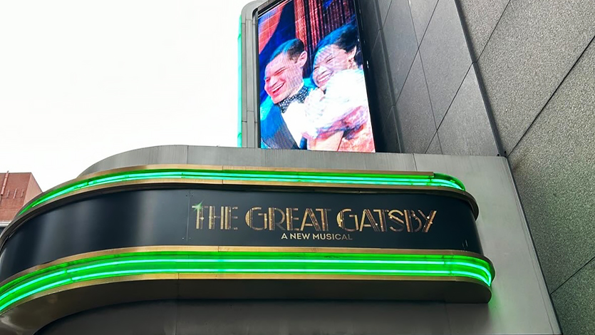 Image of marquee for The Great Gatsby on Broadway.