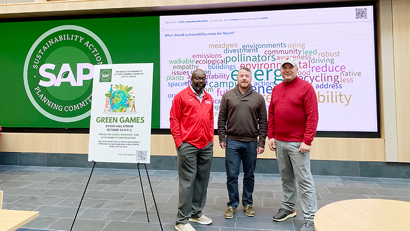 Members of SAPC (From left to right) Dr. Edward Antonio, Richie Williams, and Michael Caputo. Photo by Lauretta Russell ’26/Marist College. 