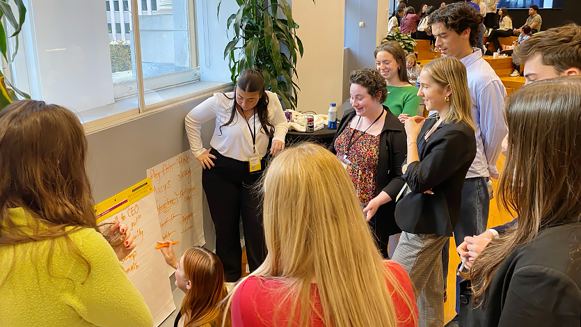 Image of Students working on their creative challenge at the Student Advertising Career Conference. Photo courtesy of Joanna D’Avanzo.