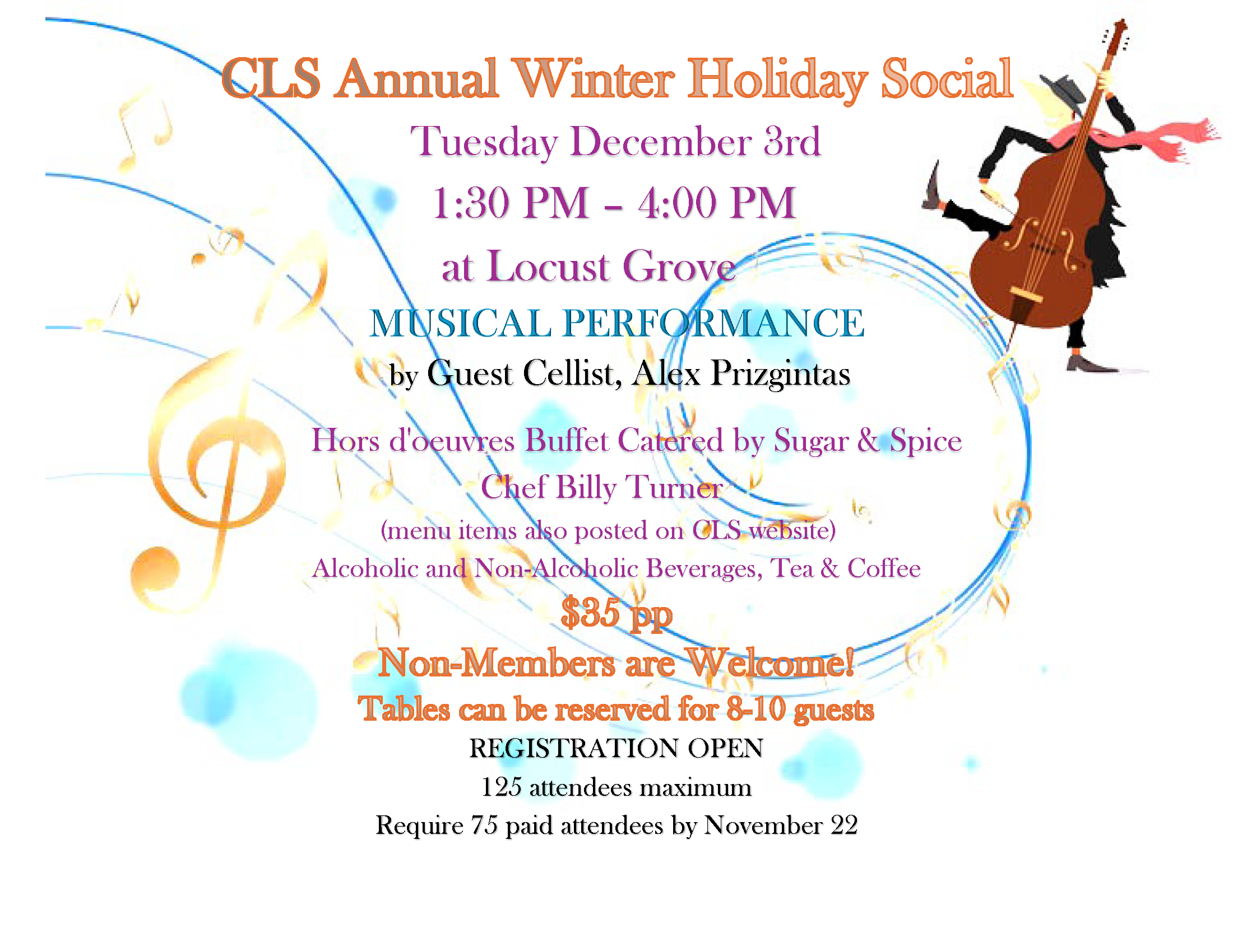 Flyer for the CLS Annual Winter Holiday