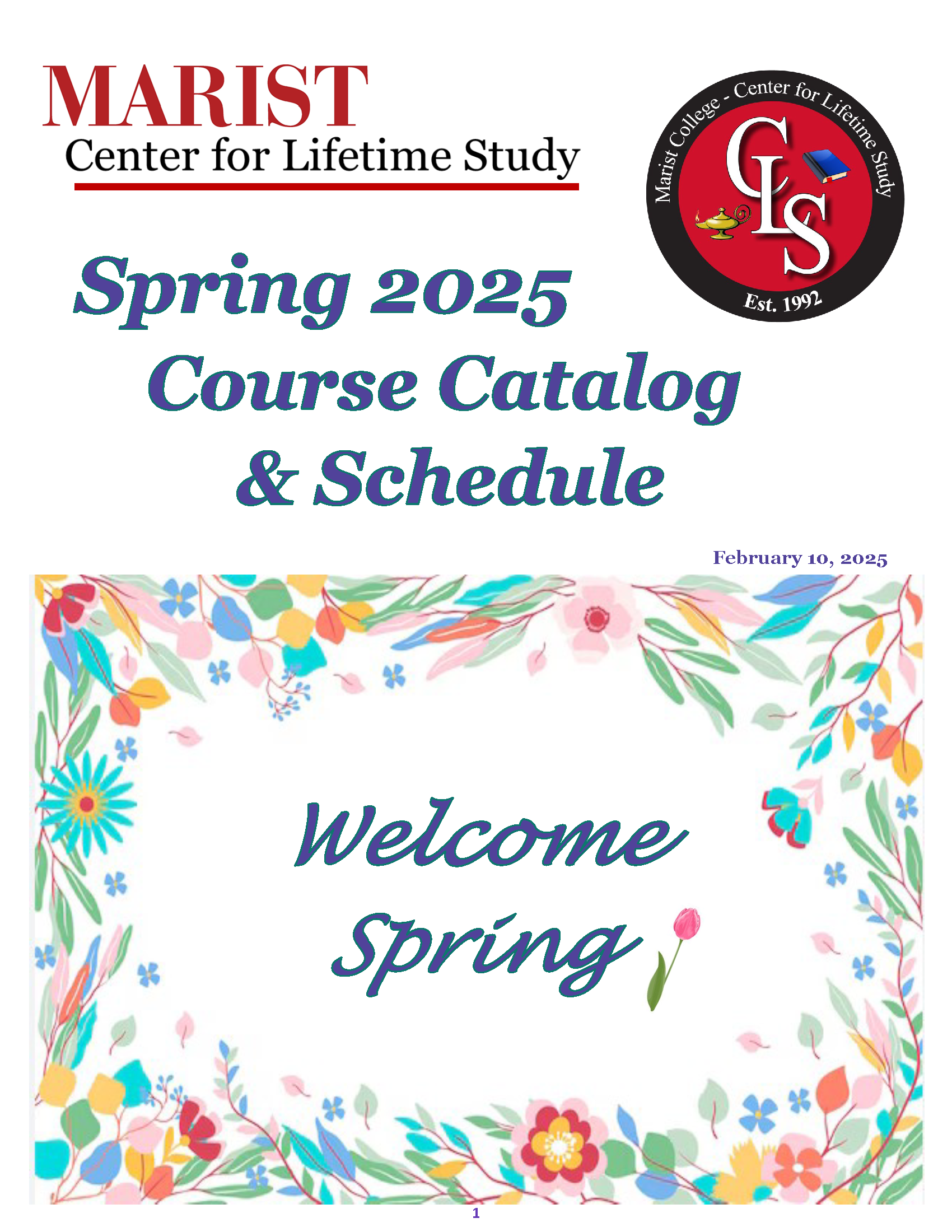 image of the cover for the CLS Winter 2025 course catalog