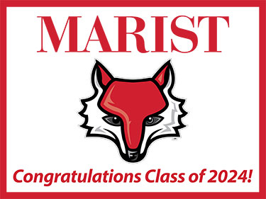 Image of a yard sign reading "Marist: Congratulations Class of 2024.