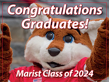 Image of a yard sign reading "Congratulations Graduates! Marist Class of 2024"