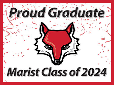 Image of a yard sign reading "Proud Graduate Marist Class of 2024"