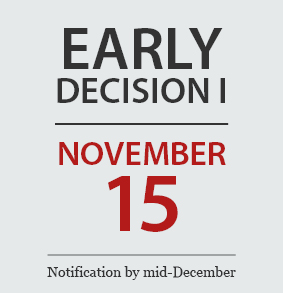 Early Decision 1 | November 15 | Notification by mid-December