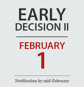 Early Decision 2 | February 1 | Notification by mid-February