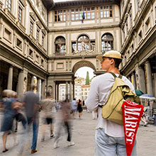 Image of a student in Italy.