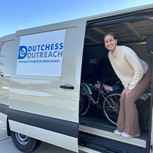 image of marist student in dutchess outreach van