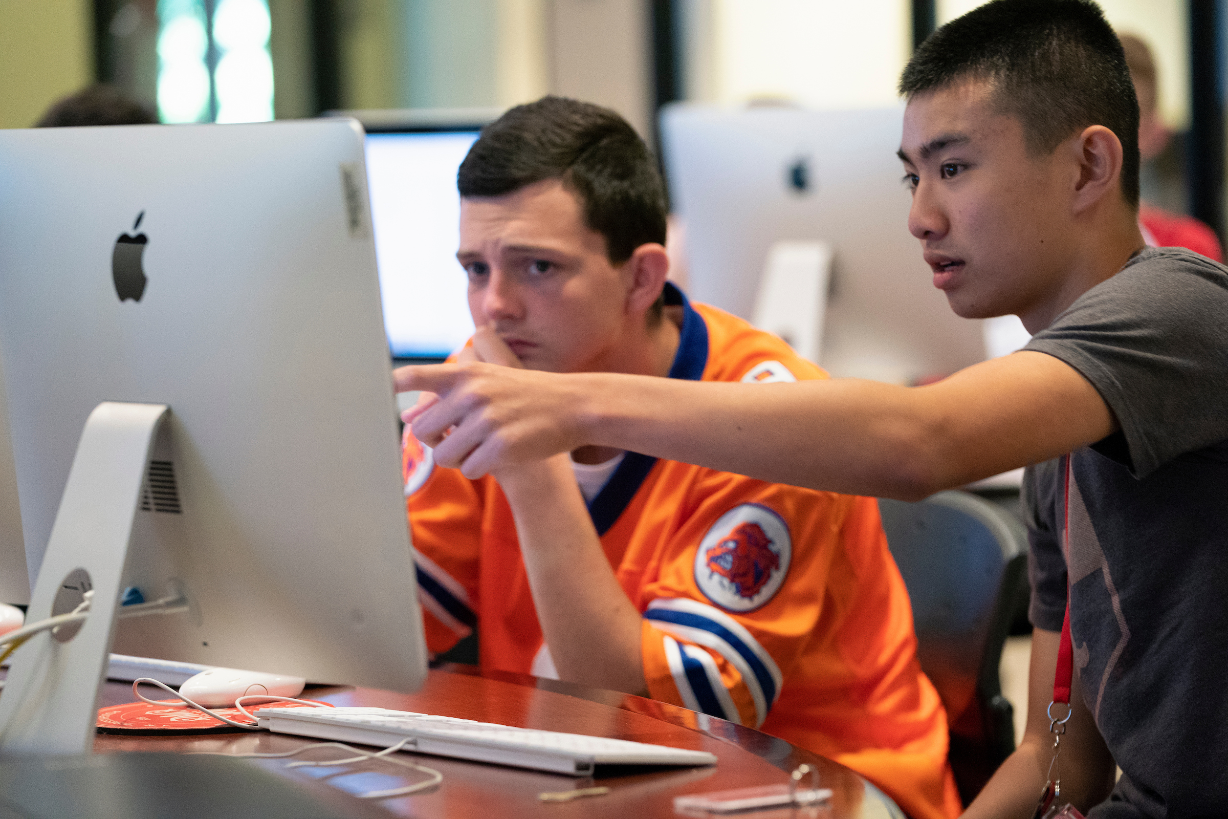 image of students working on computers