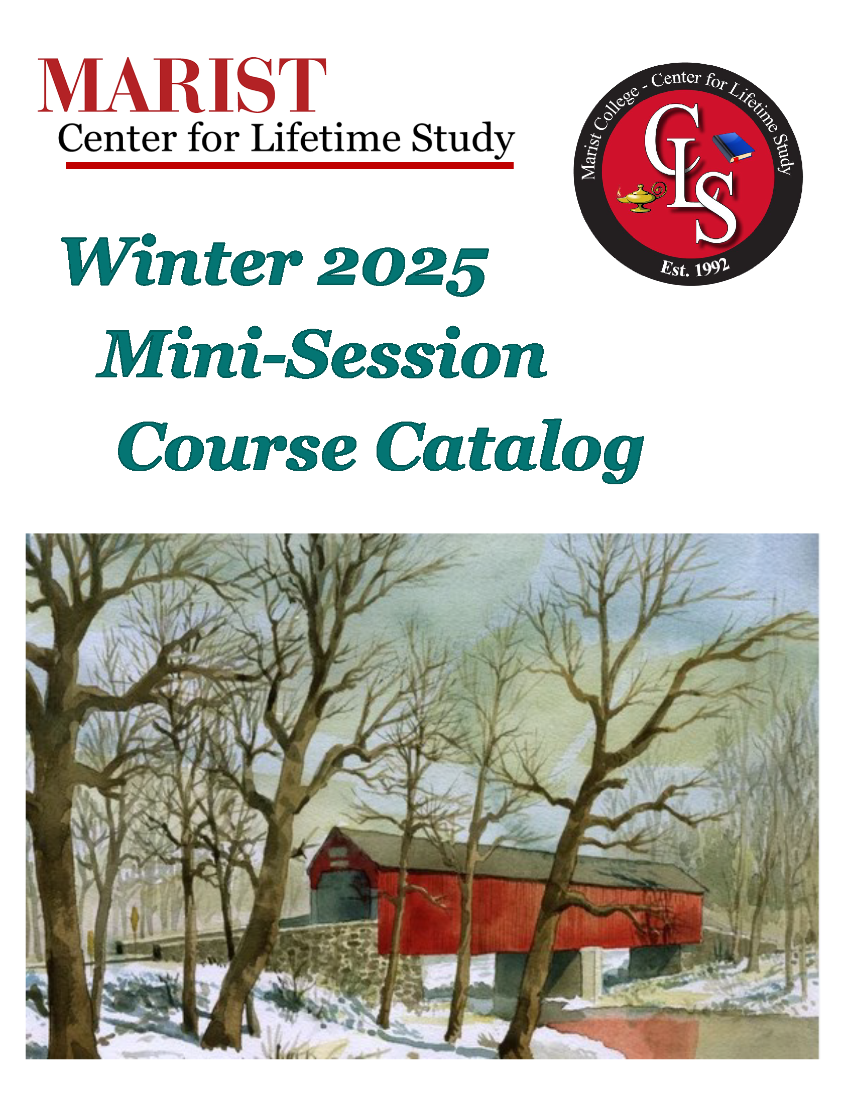 image of the cover for the CLS Winter 2025 course catalog